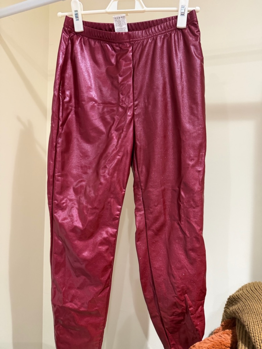 SHEIN Shimmery Burgundy Leggings